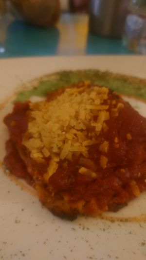 Vegan lasagne at Cavoli Nostri in Naples