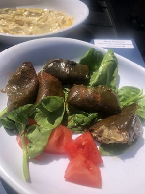 Stuffed grape leaves - so good!  at Shish Cafe in St Paul