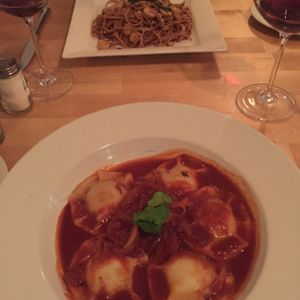 ravioli and fettuccini de la mer  at Le Soixante 5 in Levis
