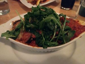 moussaka lentilles canelle patates aubergines tomates bechamel, wow at Le Soixante 5 in Levis