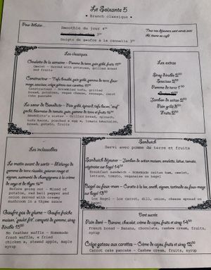 Brunch menu at Le Soixante 5 in Levis