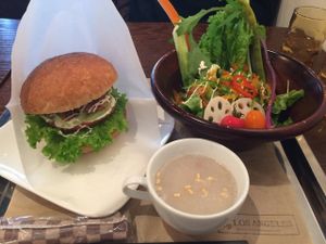 Burger set at Los Angeles in Kanazawa in Kanazawa