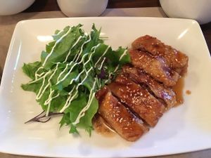 The teriyaki with salad and pita at Los Angeles in Kanazawa in Kanazawa