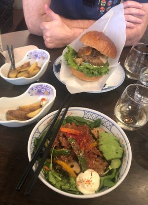 Korean BBQ bowl & Truffle burger at Los Angeles in Kanazawa in Kanazawa