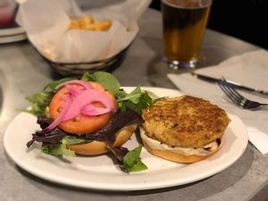 Bean burger at Sammy T's in Fredericksburg