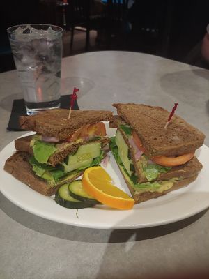Veggie Club on Pumpernickel at Sammy T's in Fredericksburg