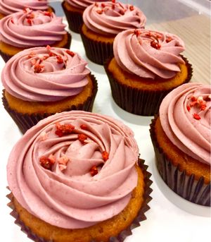 Raspberry Cupcake ! at Green Bakery in Taipei