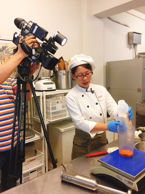 TV interview at Green Bakery in Taipei