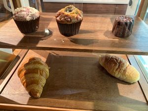 Display case pastries at Green Bakery in Taipei