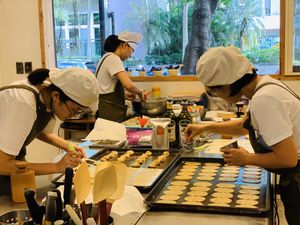 happy working at Green Bakery in Taipei