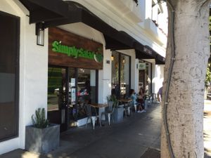 Outside of restaurant at Simply Salad in Santa Monica