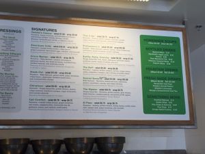 suggested options at Simply Salad in Santa Monica