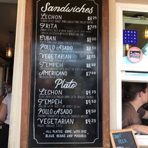 Main menu at Bodega in St Petersburg