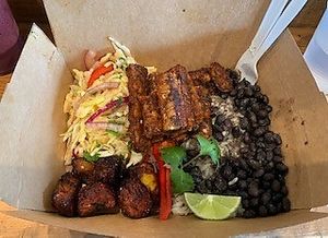 The tempeh plate was AMAZING!! Smokey tempeh, rice and beans, fried plantains and Cuban slaw. Would love to go back and try the vegetarian plate with Mojo grilled tofu! at Bodega in St Petersburg