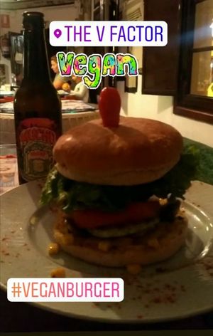 huge burger at The V Factor in Lanzarote