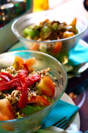 The V Factor has a good range of salads. at The V Factor in Lanzarote