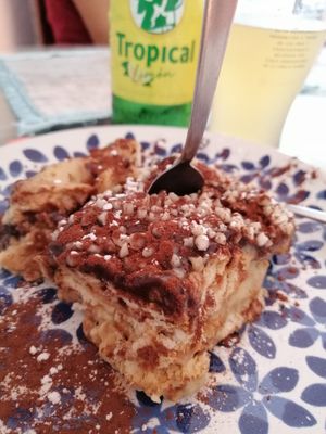 Vanilla chocolate dessert at The V Factor in Lanzarote