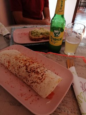 Tofu wrap at The V Factor in Lanzarote