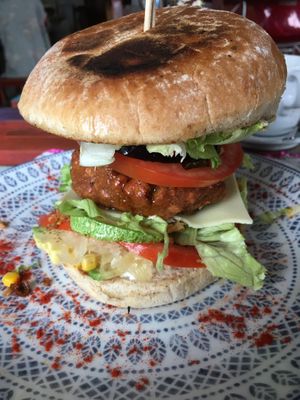 Vig Burger  #Veganuary at The V Factor in Lanzarote