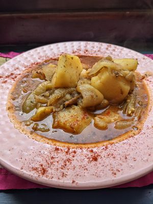 Eggplant stew at The V Factor in Lanzarote