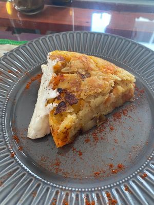 The ‘bite sized’ omelette  at The V Factor in Lanzarote