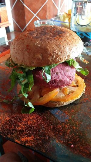 burger at The V Factor in Lanzarote