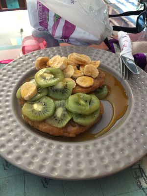 Pancakes, yum! at The V Factor in Lanzarote