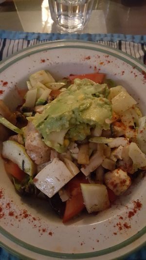 Tofu and avo salad at The V Factor in Lanzarote
