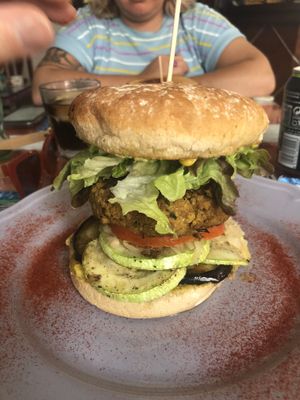 Burger at The V Factor in Lanzarote