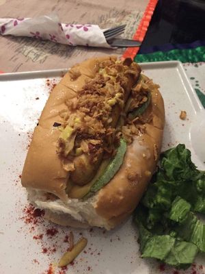 Hot dog at The V Factor in Lanzarote