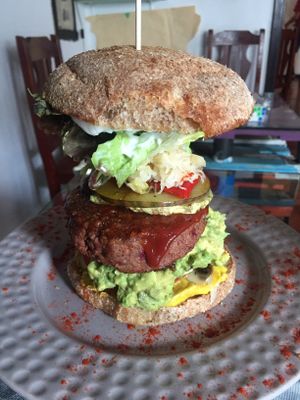 Vig burger! at The V Factor in Lanzarote