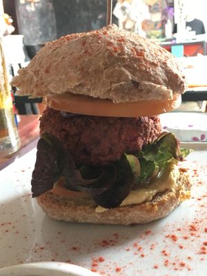 Standard burger  at The V Factor in Lanzarote