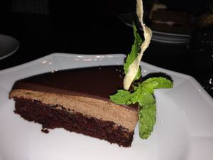 chocolate raspberry mousse at Herban Fix Vegan Kitchen in Atlanta