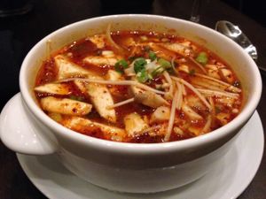 spicy soup at Herban Fix Vegan Kitchen in Atlanta