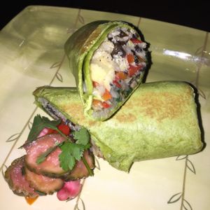 Napa cabbage, mushrooms, carrots, fungus and quinoa roll at Herban Fix Vegan Kitchen in Atlanta