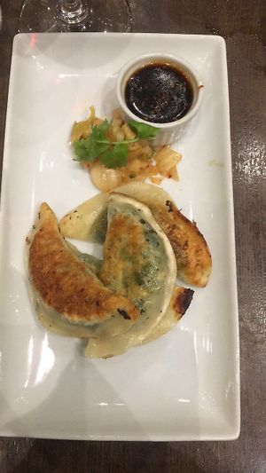 dumplings !!! at Herban Fix Vegan Kitchen in Atlanta