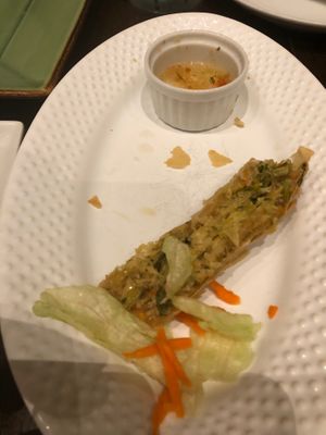 The last spring roll, they were devoured so quickly I could barely get a pic. The dipping sauce, sweet and sour, is a must condiment. at Herban Fix Vegan Kitchen in Atlanta