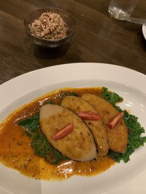 Soy fish  at Herban Fix Vegan Kitchen in Atlanta