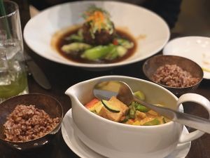 Curry and mushroom pom pom steak at Herban Fix Vegan Kitchen in Atlanta