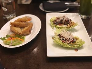 Spring rolls and garden wraps at Herban Fix Vegan Kitchen in Atlanta