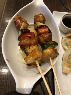 Chicken skewers  at Herban Fix Vegan Kitchen in Atlanta