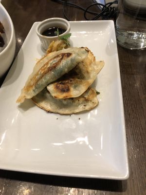 Spicy dumplings  at Herban Fix Vegan Kitchen in Atlanta