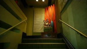 Stairs Asian decoration at Herban Fix Vegan Kitchen in Atlanta