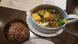 Creamy tofu broth at Herban Fix Vegan Kitchen in Atlanta