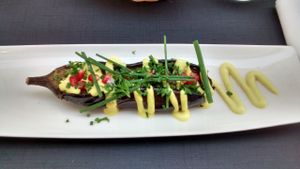 Eggplant with a creamy sauce at La Table des Roy in Nantes