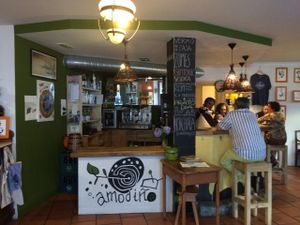Bar area at Amodino in Ribadeo