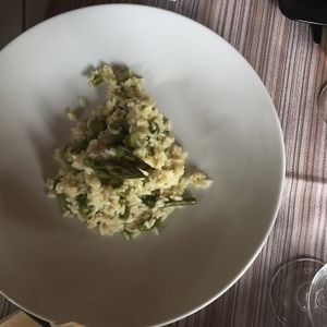 vegan risotto at Antica Osteria dell'Abate in San Sebastiano Da Po