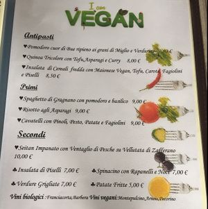 vegan menu at Antica Osteria dell'Abate in San Sebastiano Da Po
