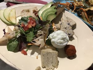 Cheese platter at Botanica Lab in Bologna