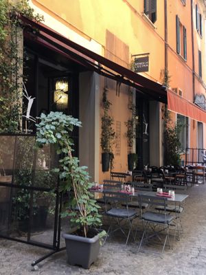 Outside seating area  at Botanica Lab in Bologna